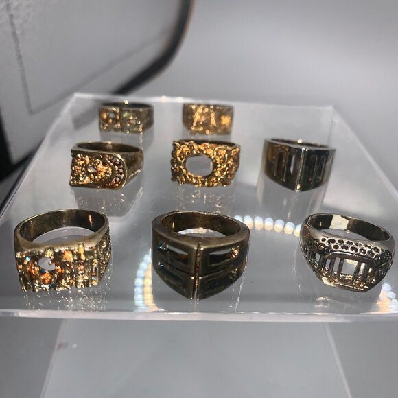 8ct Vintage Salesman Sample  Electro Plated Men's Size 8 Rings - Picture 1 of 2